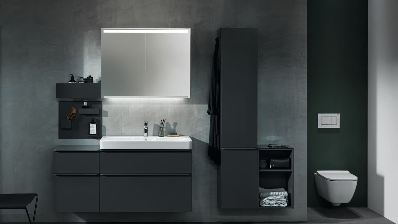 Geberit Smyle Square fali WC egy sarokban Geberit Smyle Square fali WC egy sarokban