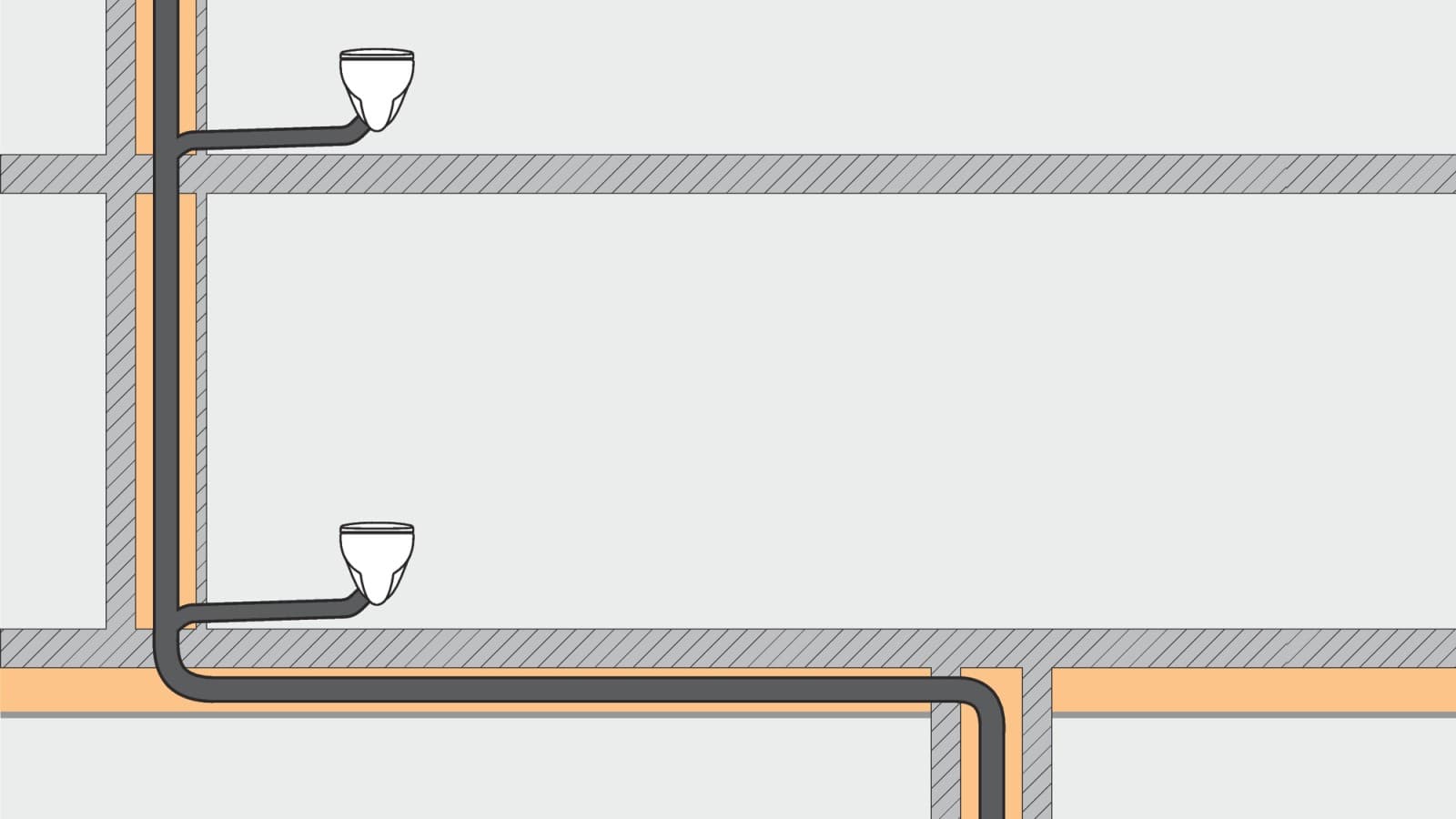A Geberit SuperTube vízelvezető rendszer kevesebb helyet igényel, és nagyobb szabadságot nyújt tervezés során. A Geberit SuperTube vízelvezető rendszer kevesebb helyet igényel, és nagyobb szabadságot nyújt tervezés során.