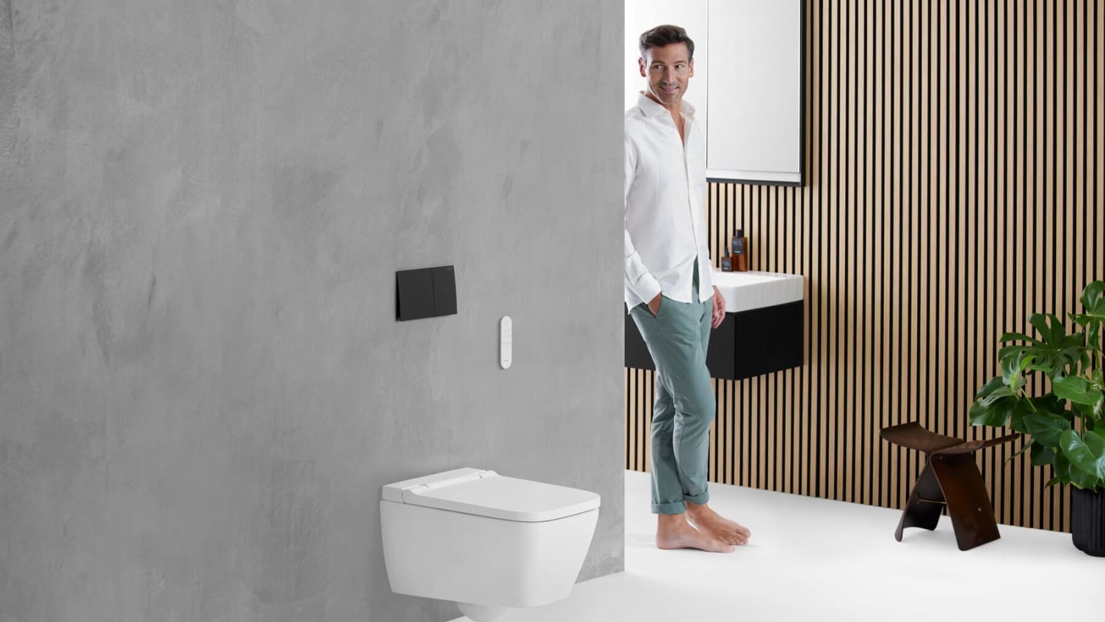 Geberit fürdőszoba Geberit AquaClean Sela higiéniai berendezéssel Geberit fürdőszoba Geberit AquaClean Sela higiéniai berendezéssel
